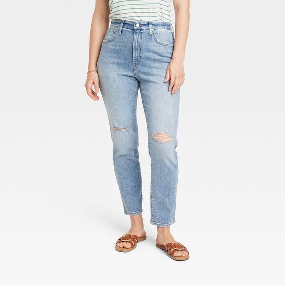 Universal Thread Women's High-Rise Slim-Leg Jeans 90's, Light Blue, 6 Short - Picture 4 of 6